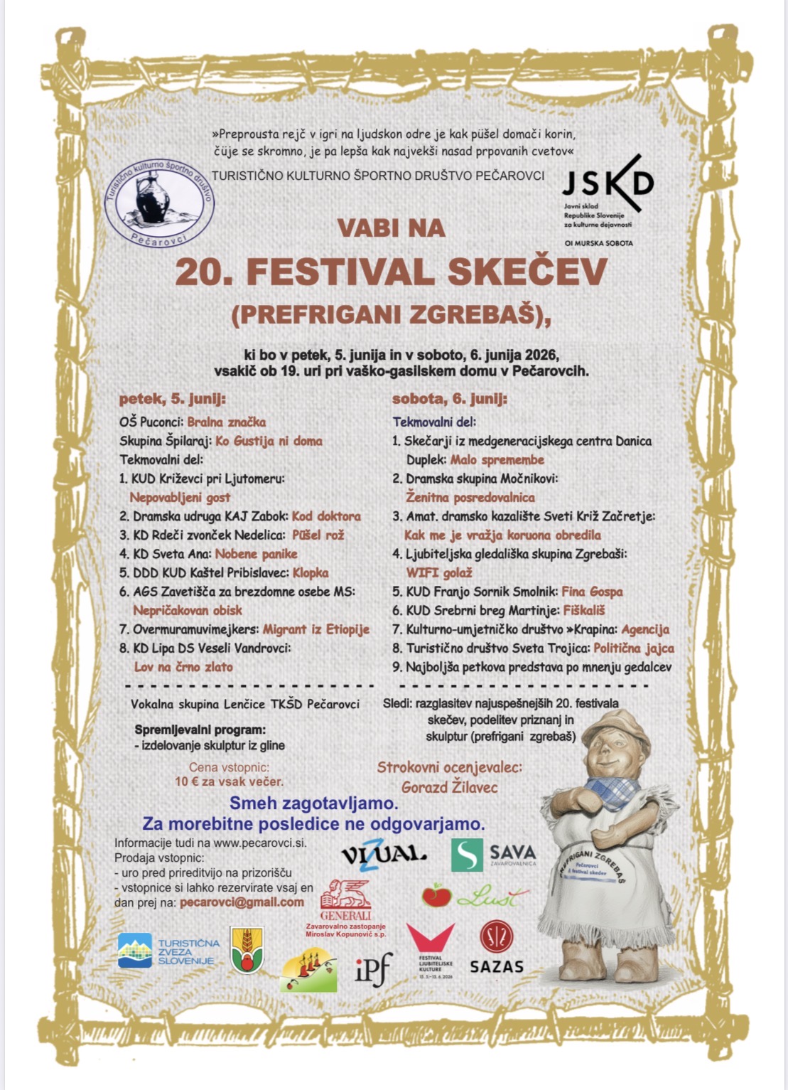 Plakat z nastopajočimi